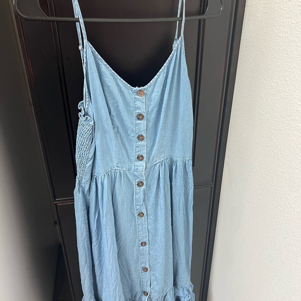 Love Tree Light Blue Button-Down Dress